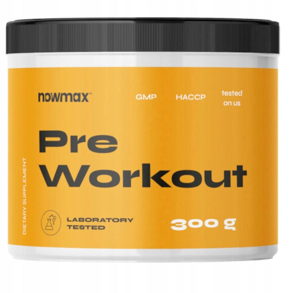 nowmax PRE WORKOUT PRE-WORKOUT STRENGTH STIMULATION 300 g CAFFEINE Expiration date at least six months from the date of purchase