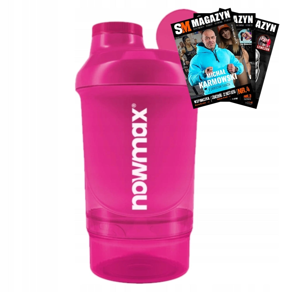 nowmax SHAKER WAVE NANO 300 + 150 ml COLOUR PINK STRAINER