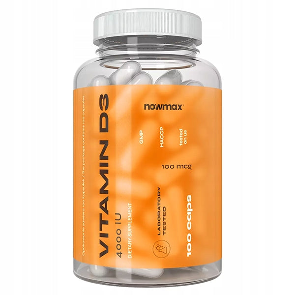 nowmax VITAMIN D 4000 IU VITAMIN D3 100 mcg 100KAPS IMMUNITY JOINTS BONES Expiration date at least 1 year from the date of purchase