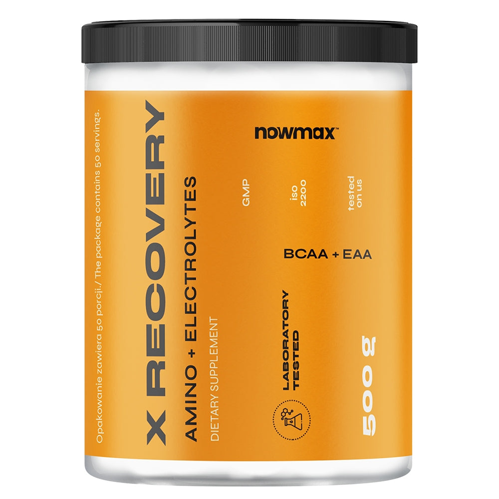 nowmax X RECOVERY 500 g BCAA EAA REGENERATION MASS AMINO ACIDS STRENGTH Expiration date at least six months from the date of purchase