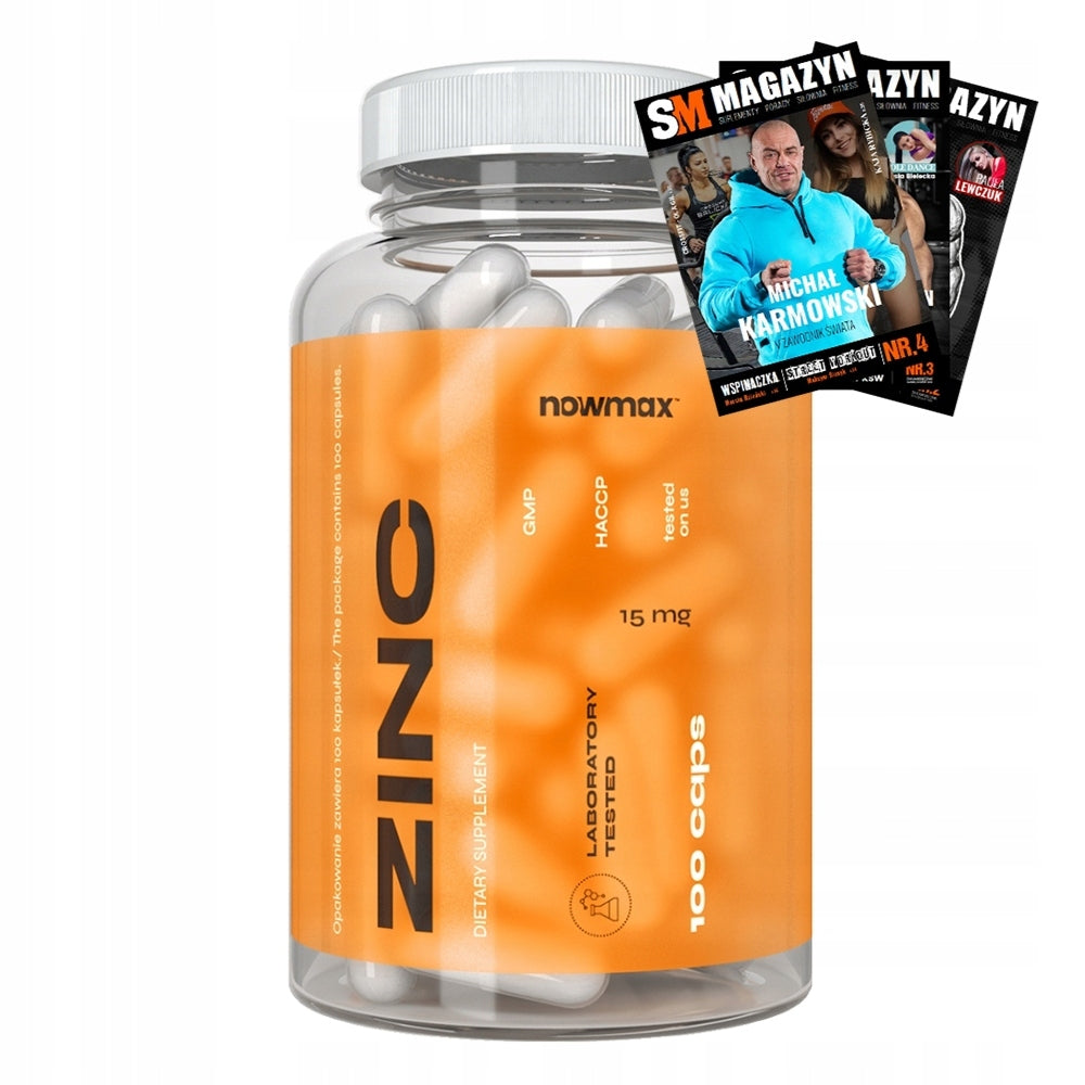 nowmax ZINC 15 mg 100 kaps ZINC CITRATE LIBIDO TESTOSTERONE STRENGTH