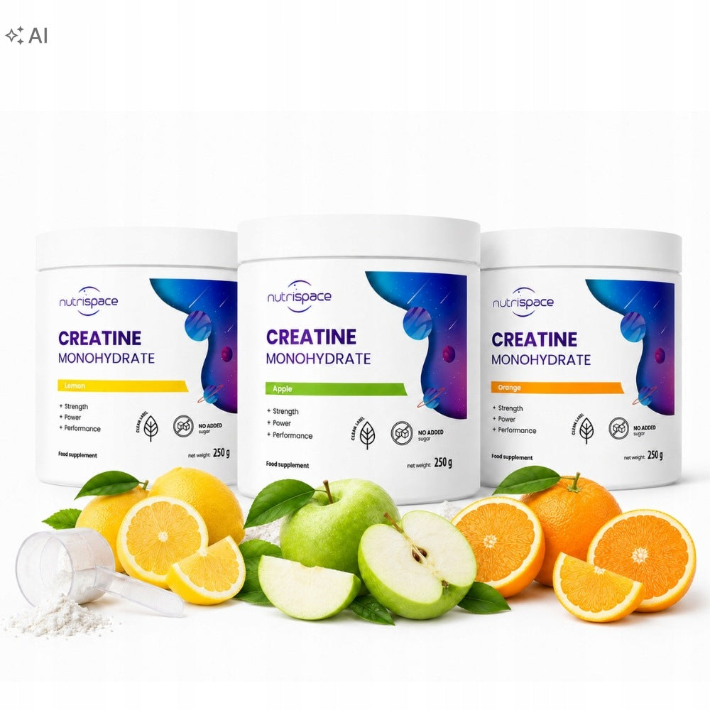 nutrispace Creatine Monohydrate 3x250g Set of 3 Flavors
