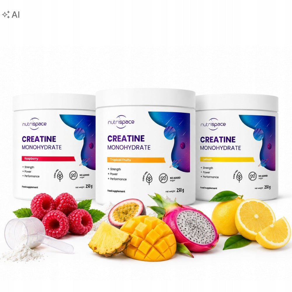 nutrispace Creatine Monohydrate 3x250g Set of 3 Flavors