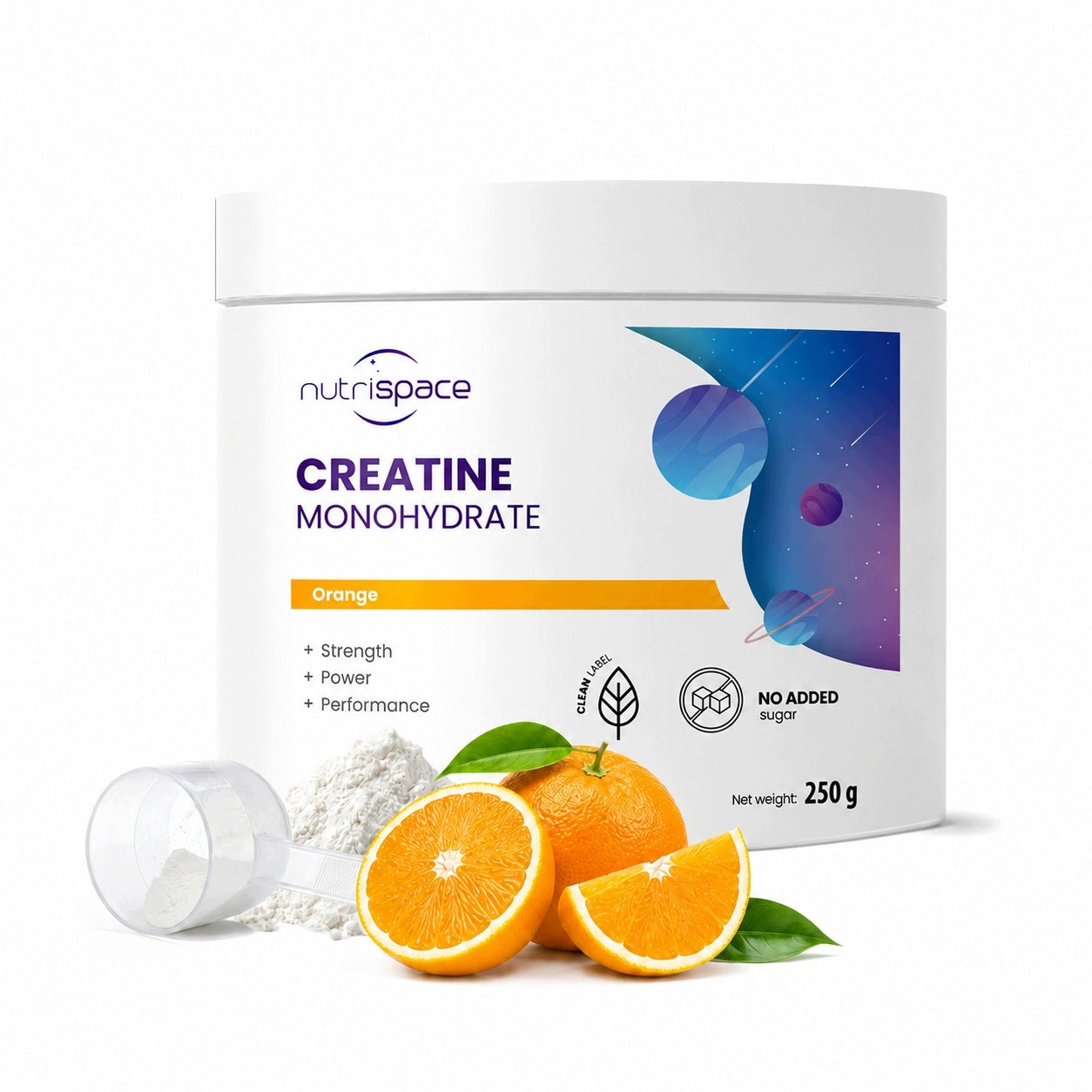 nutrispace Creatine Monohydrate Set of 3 Flavours 3x250g Packaging status original