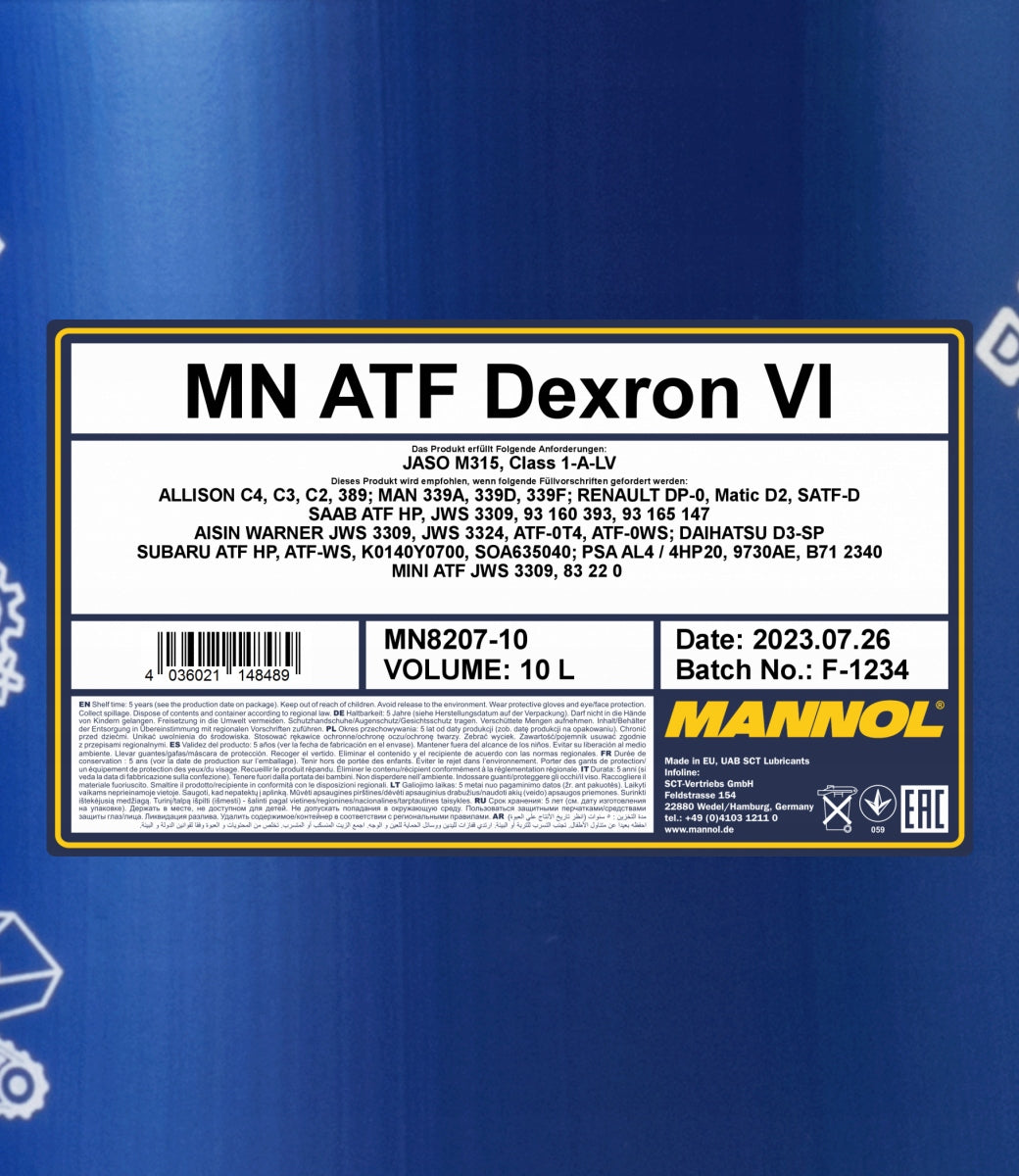 Automatikgetriebeöl Mannol Dexron VI 10L 