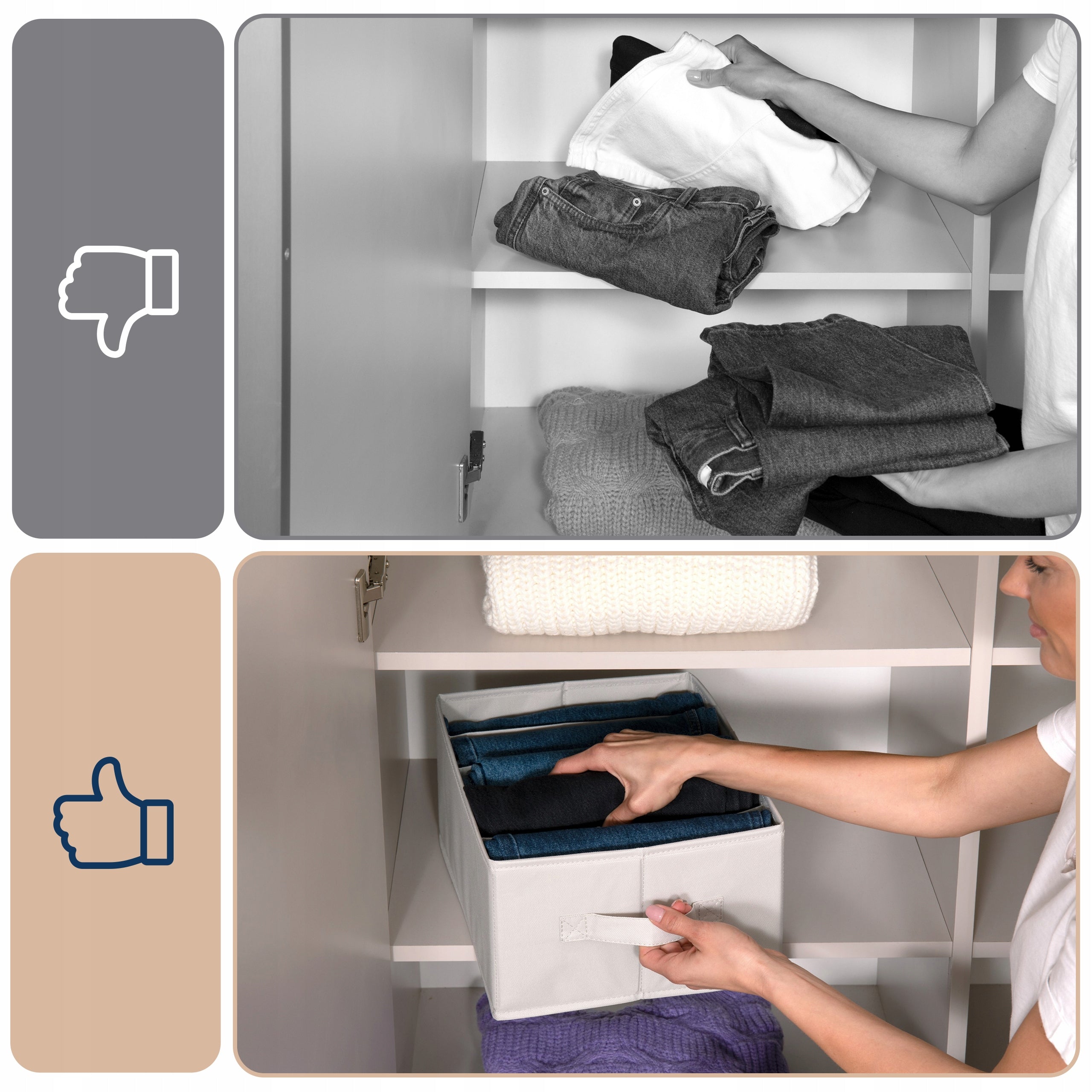organizer clothes box pants for wardrobe drawer wardrobe 32x27x17 x2 Number of pieces 2 pcs