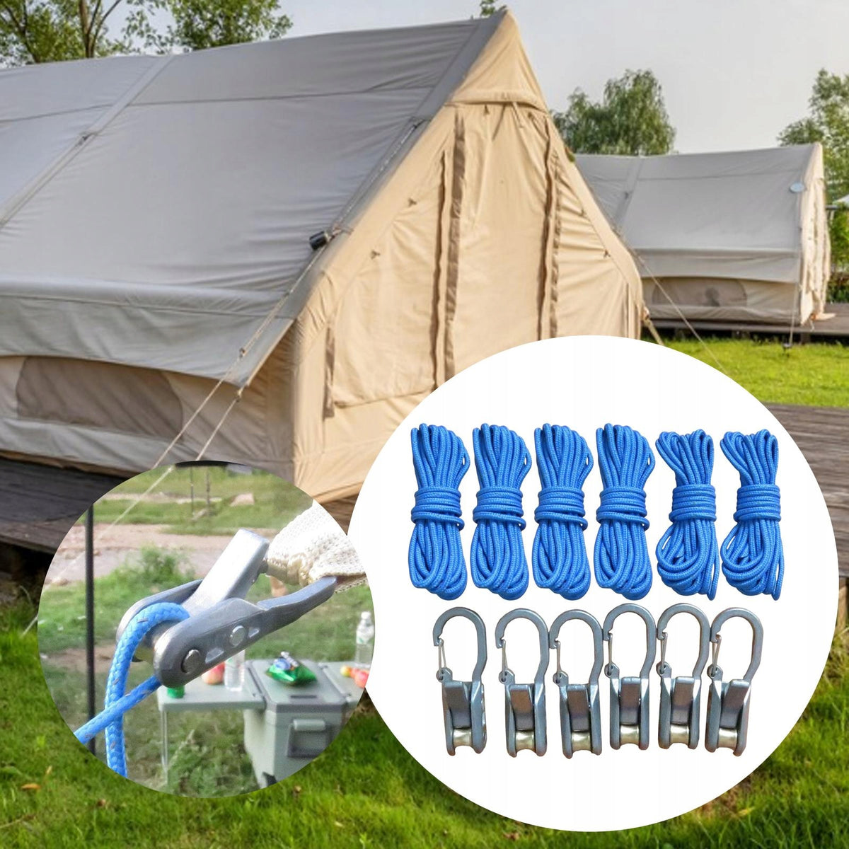 piece Rope Tensioning Set with Roller Tensioner for Paracord, Versatile