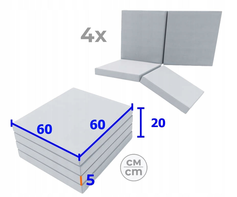 play mat square 120 cm - grey Brand Małpiszon