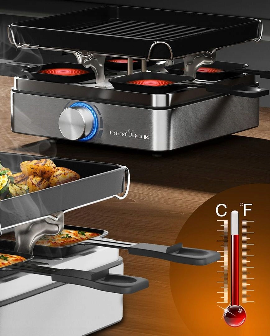 raclette GRILL ELECTRIC TABLE TOASTER toaster oven for 4 people FONDUE Packaging status original