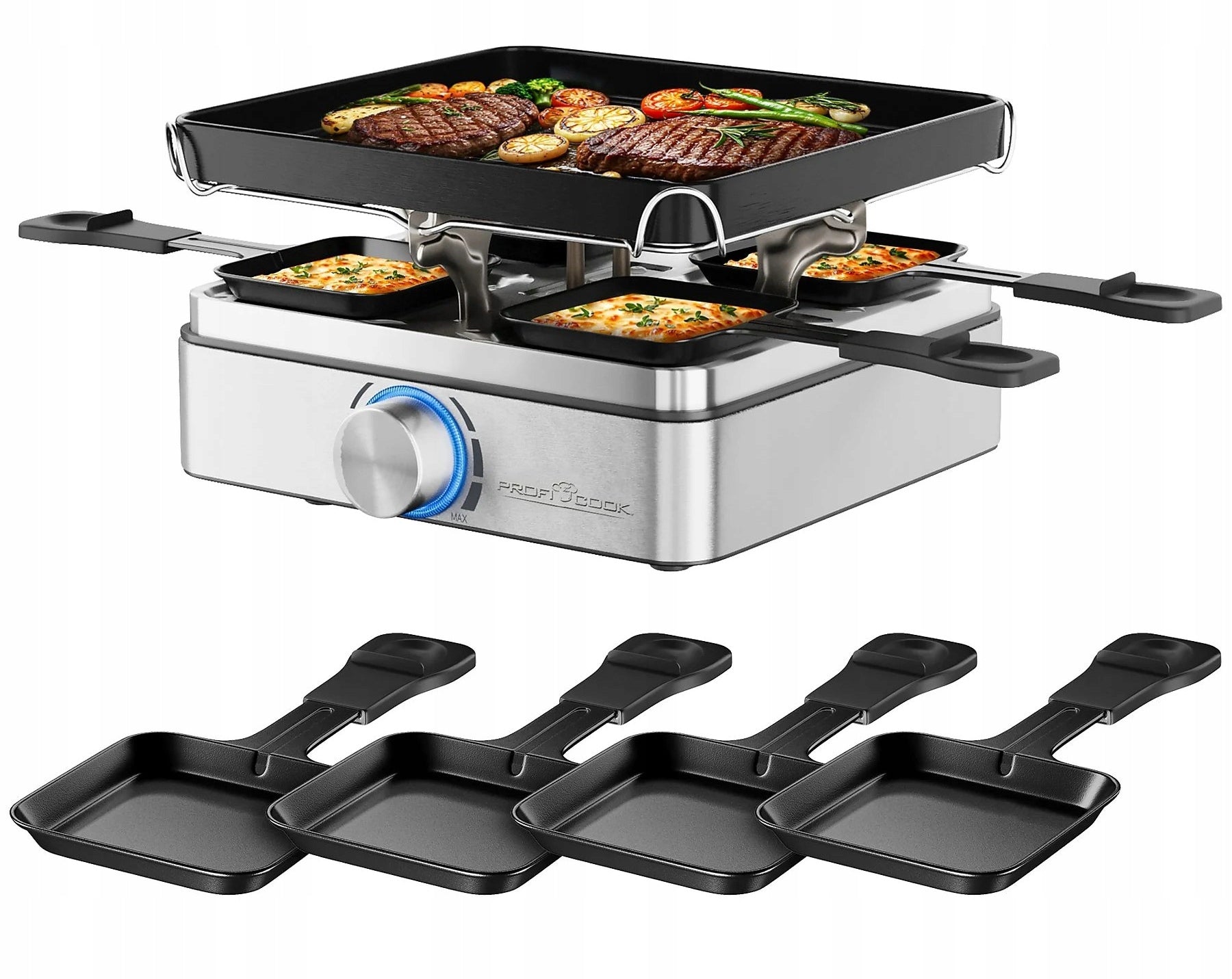 raclette GRILL ELECTRIC TABLE TOASTER toaster oven for 4 people FONDUE