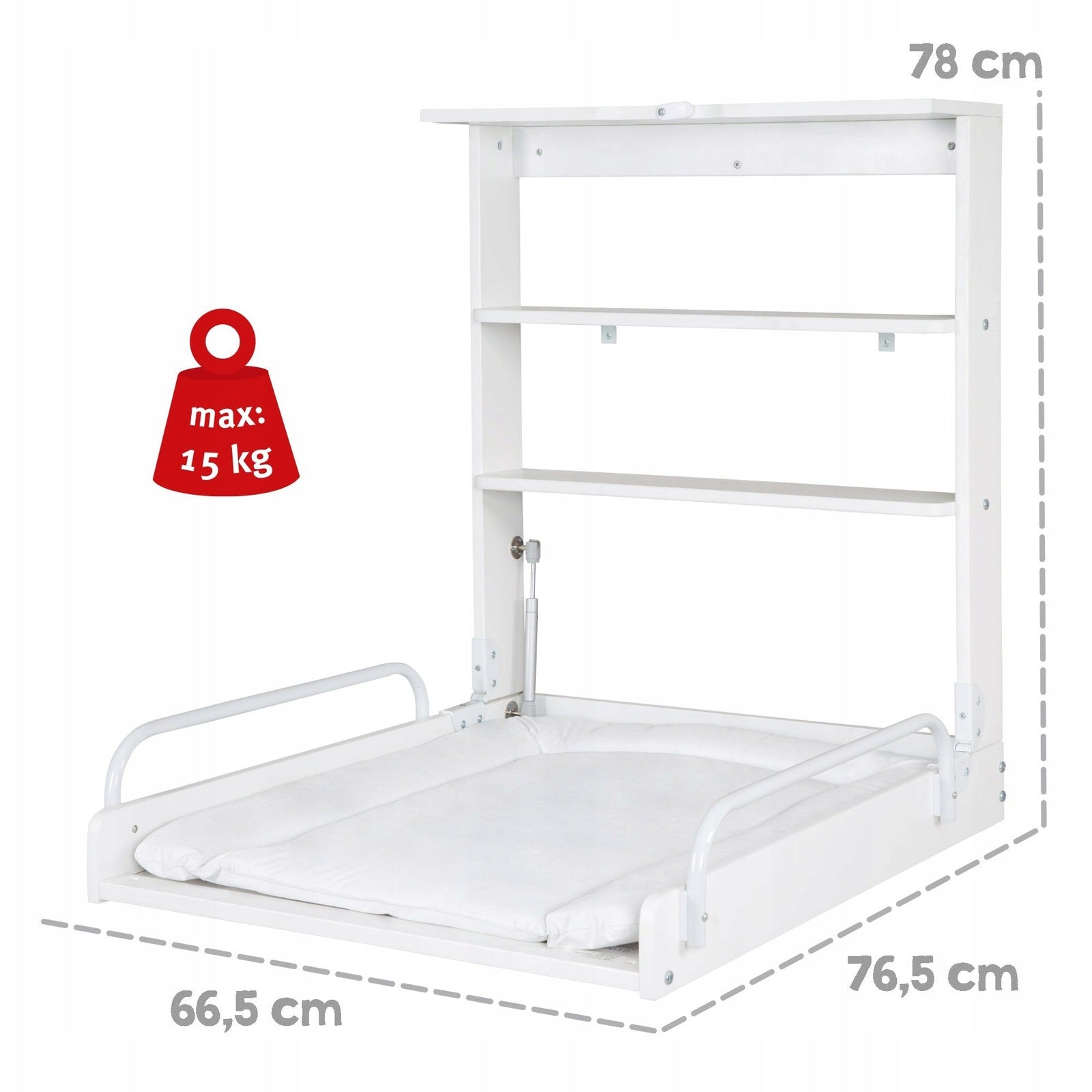 roba wall changing table with changing mat - phthalate-free PVC upholstery Product width 76.5 cm