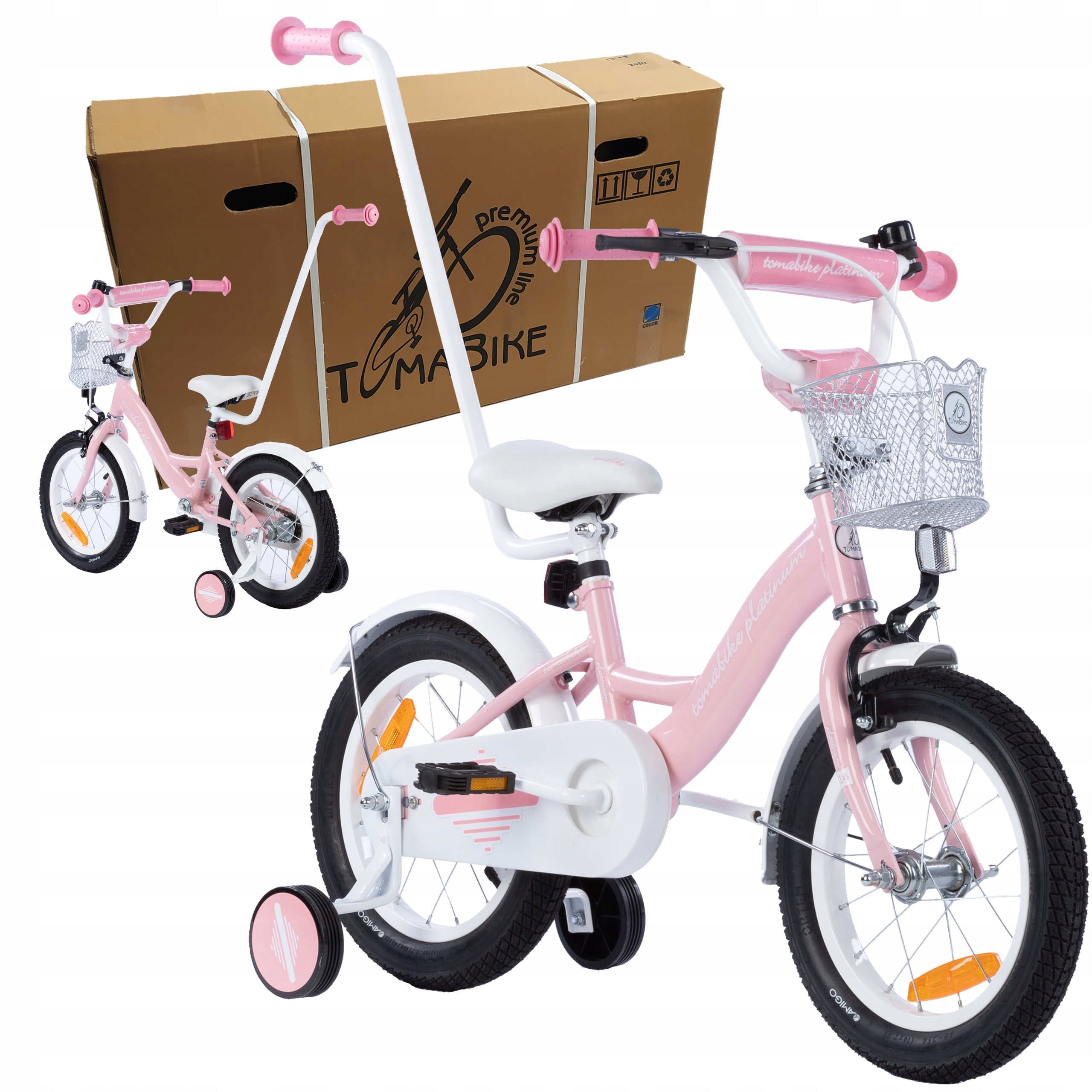 Dviratis TOMABIKE 14" rožinės spalvos