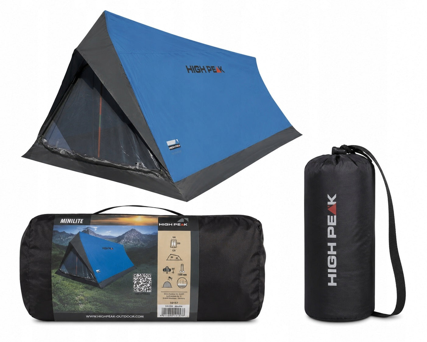 small compact camping tent for 2 persons High Peak Minilite
