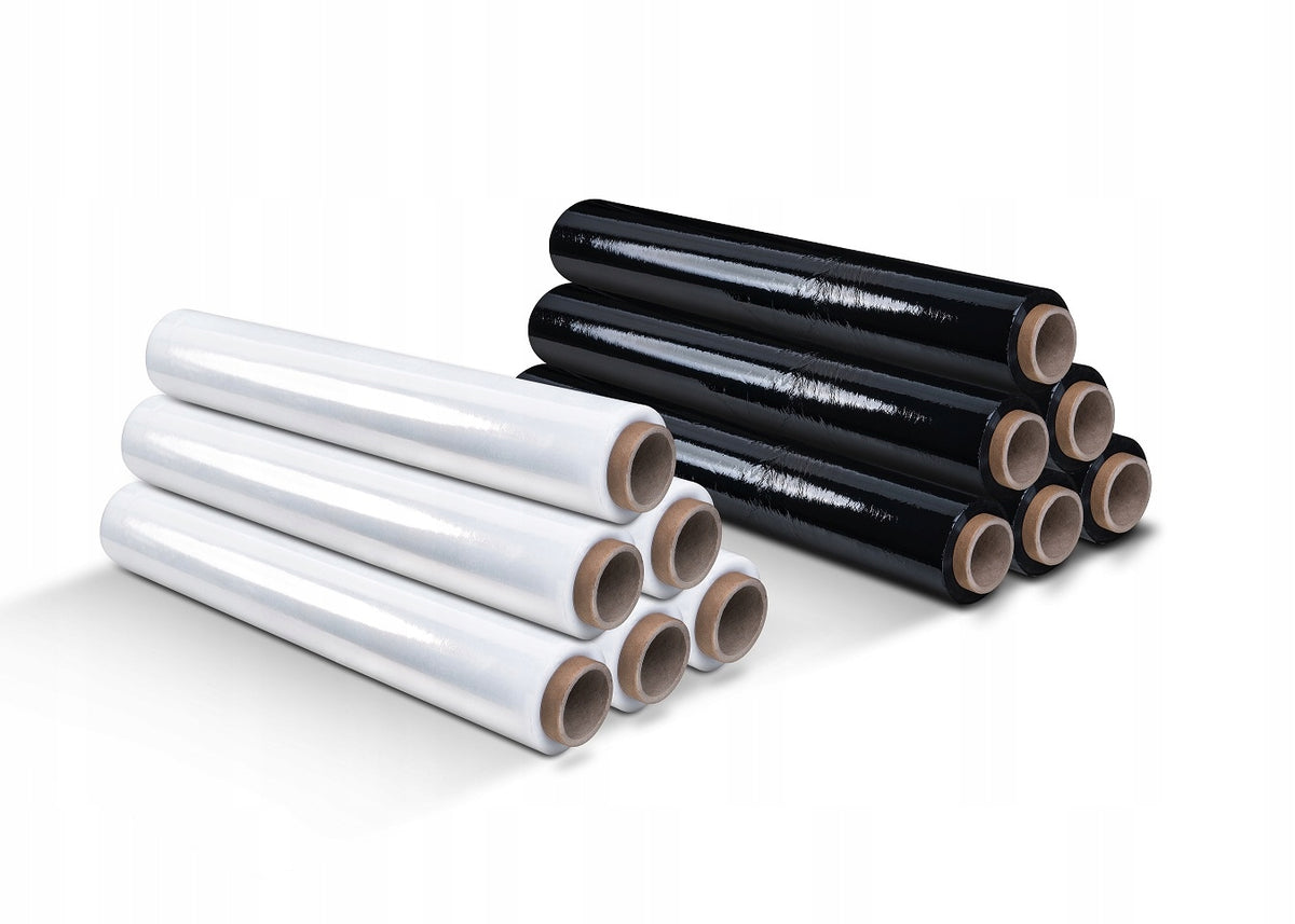 stretch film on roll transparent black