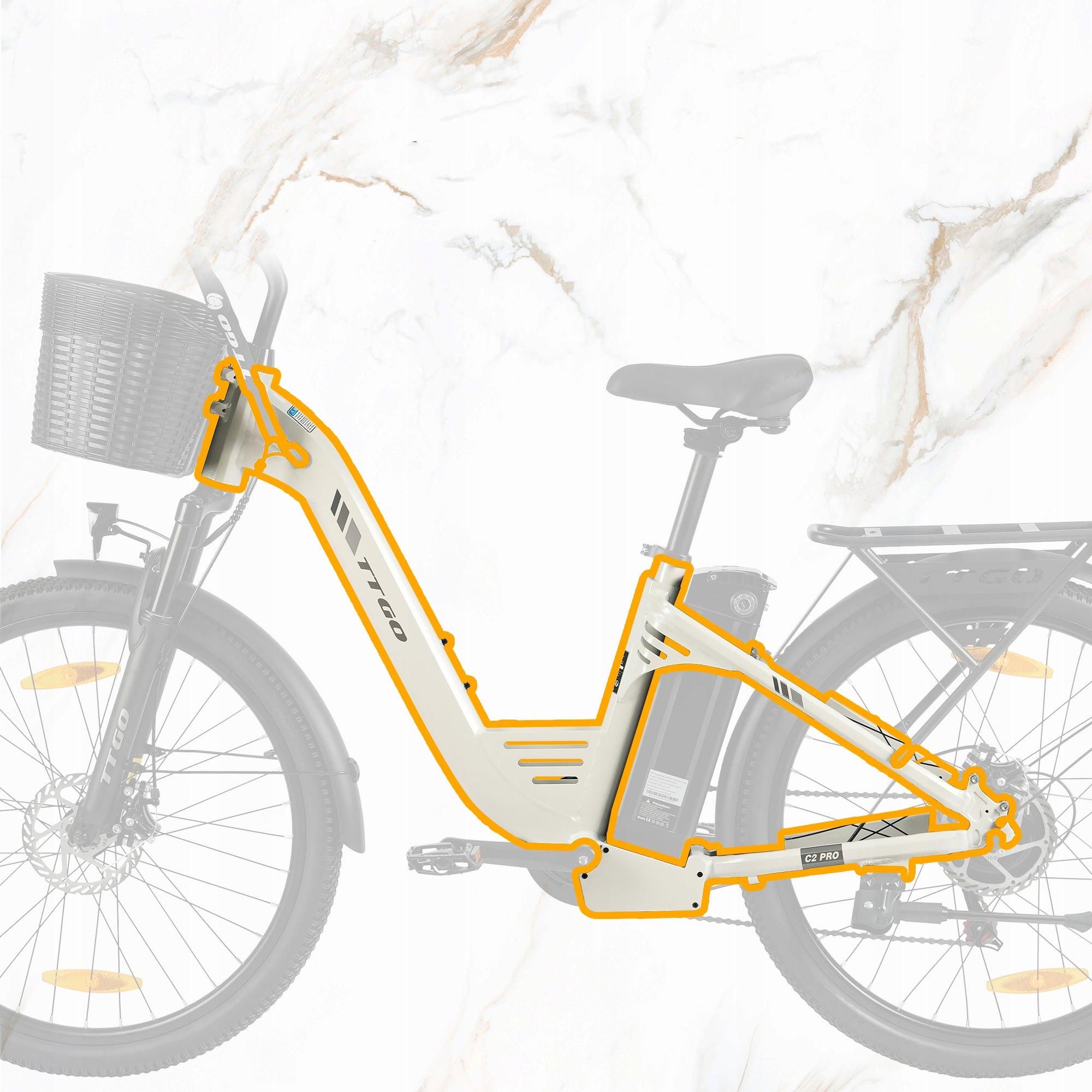 stylish men's/women's E-bike TTGO C2 Pro 250W 52NM 36V18AH 25KM/H 120KM 26" Wheel size (") 26