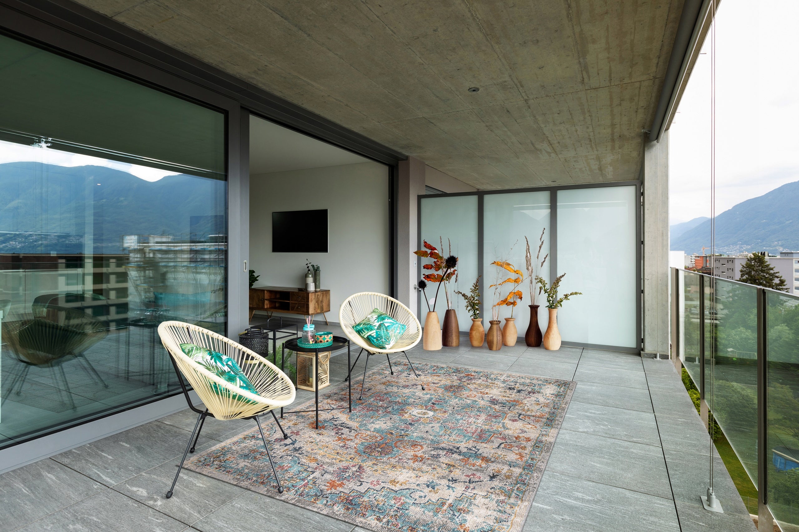 the carpet Palma Indoor & Outdoor Rug, Orient Pattern, Multicolor, 240x340 Packaging status original
