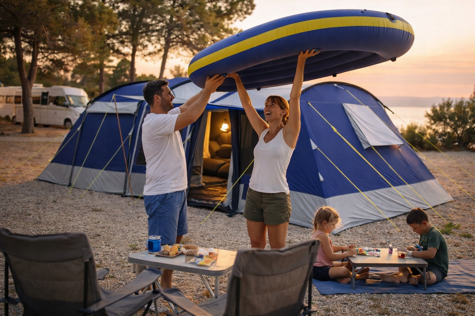 top24sport.pl Tent 21m² MODENA 8 people integrated floor 5000mm Brand Skandika