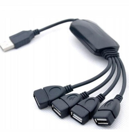 usb hub 3 ports on cable black