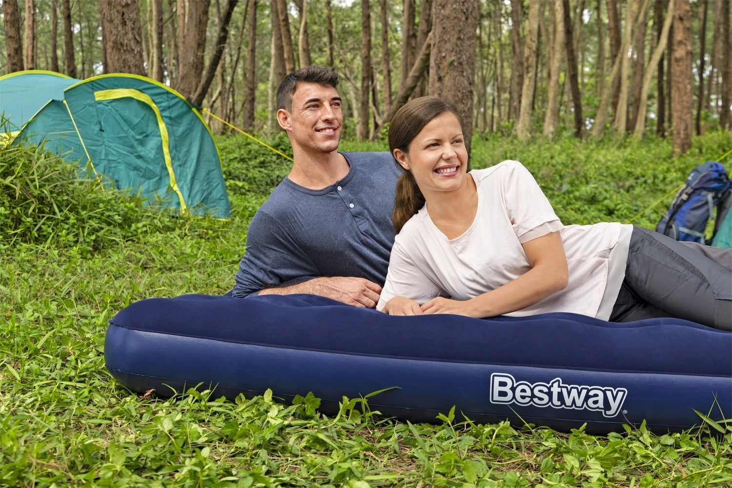 velour MATTRESS FOR SLEEPING AND OVER WATER BESTWAY double 203/152/22 cm Color multicolor