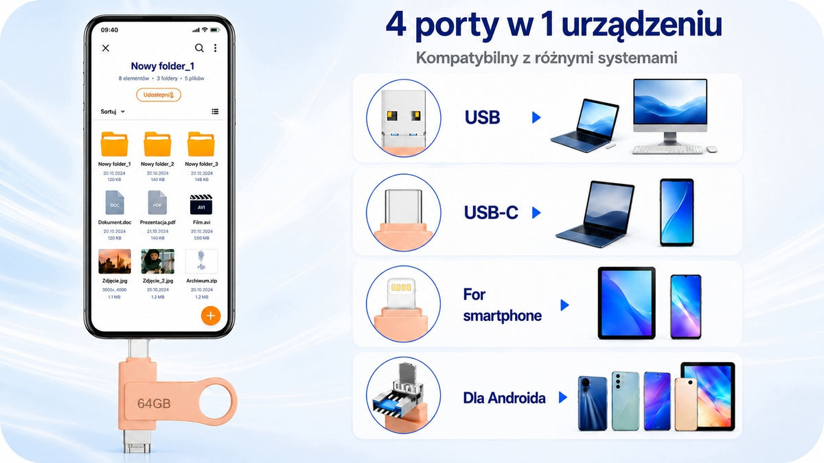 veorkide 64GB 4in1 Rotary MFi Lightning USB C Micro USB PC OTG Manufacturer code VK-03