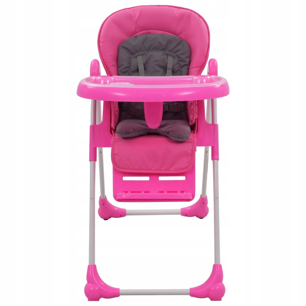 vidaXL Baby high chair, pink-grey Packaging status original