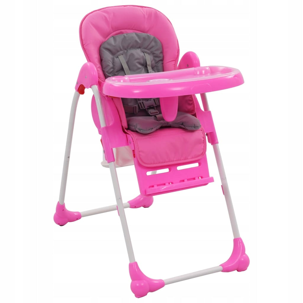 vidaXL Baby high chair, pink-grey