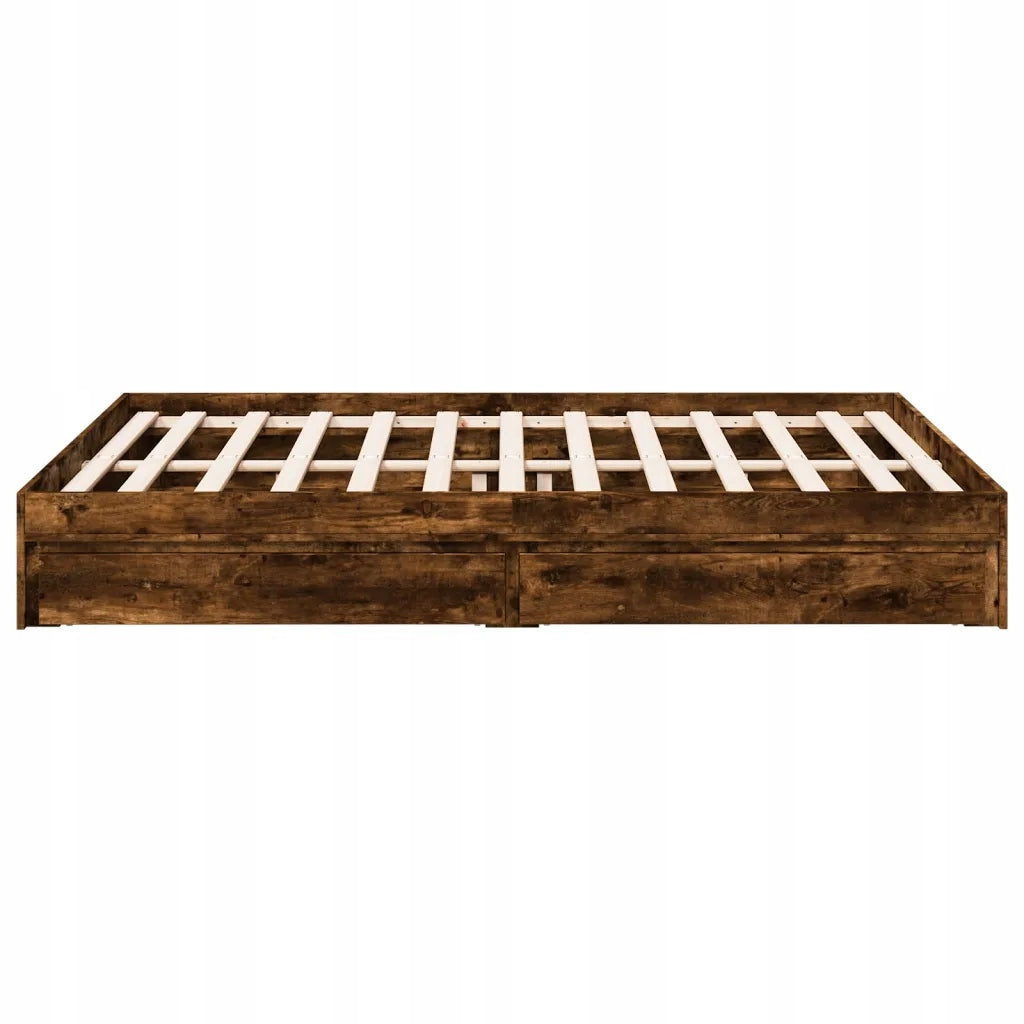 vidaXL Bed frame with drawers, smoky oak, 160x200 cm Kind Other