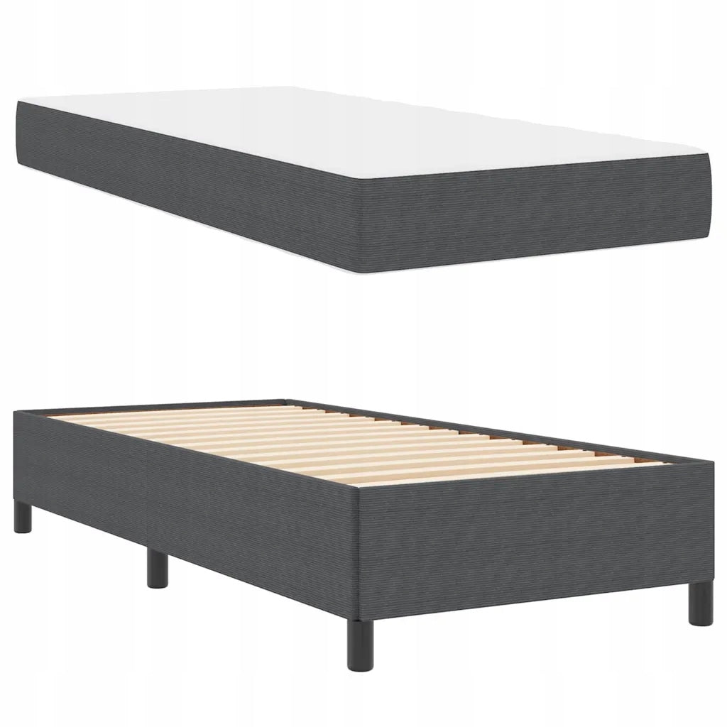 vidaXL Bed frame with mattress Dark grey 100 x 200 cm fabric Kind Other