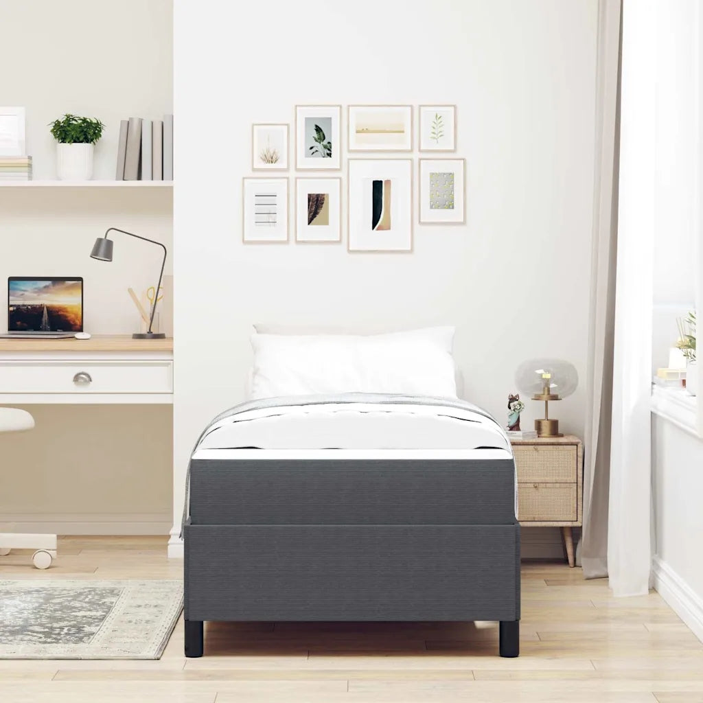 vidaXL Bed frame with mattress Dark grey 100 x 200 cm fabric Manufacturer code 42006953