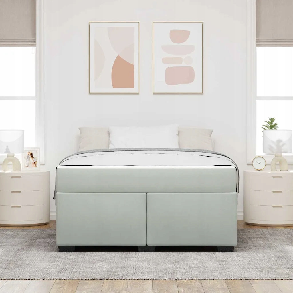 vidaXL Bed frame with mattress Light grey 140 x 200 cm fabric Product weight with unit packaging 73.52 kg