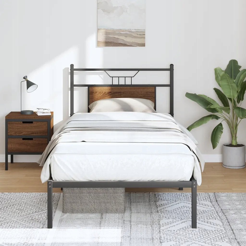 vidaXL Bed without mattress, brown oak, 75x190 cm Manufacturer code 4106831