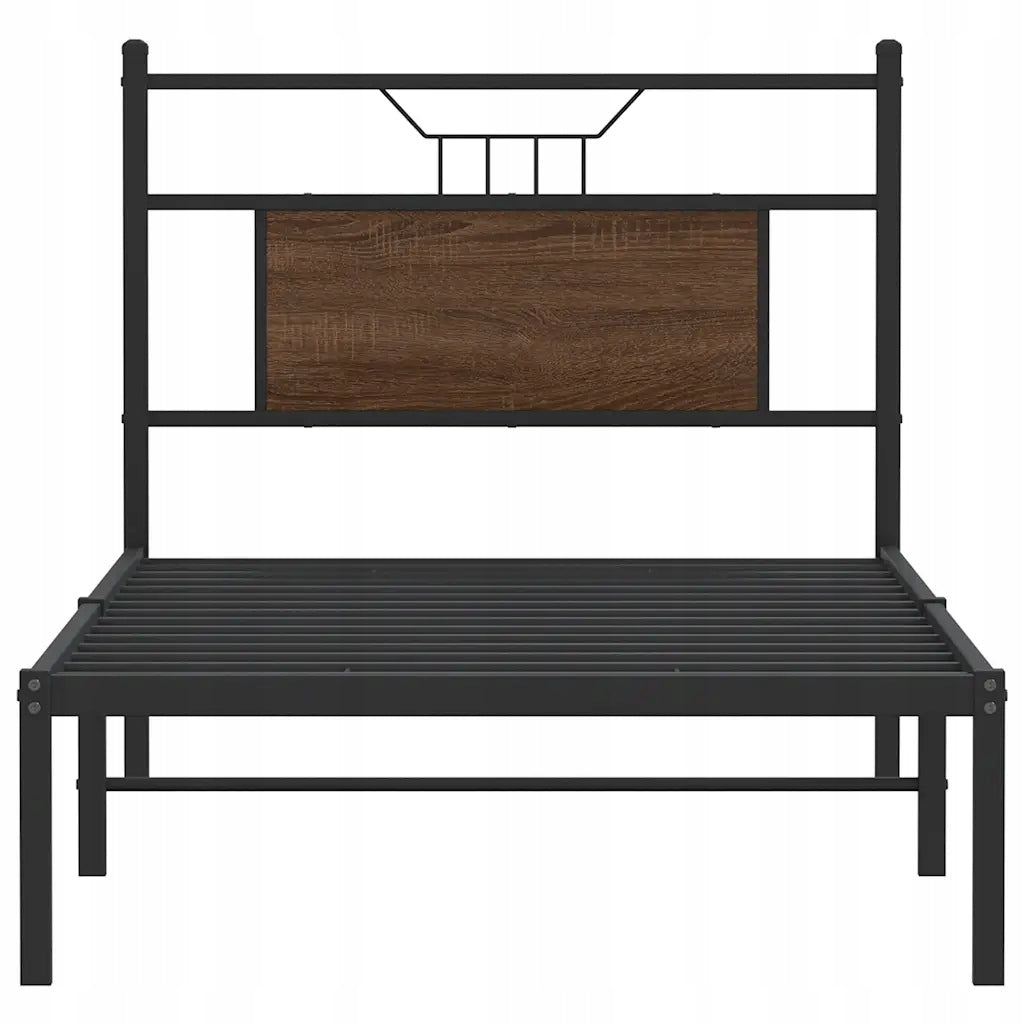 vidaXL Bed without mattress, brown oak, 75x190 cm Unfolded width 75 cm