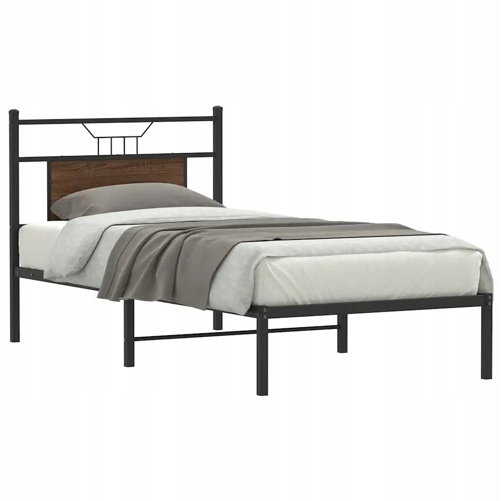vidaXL Bed without mattress, brown oak, 75x190 cm