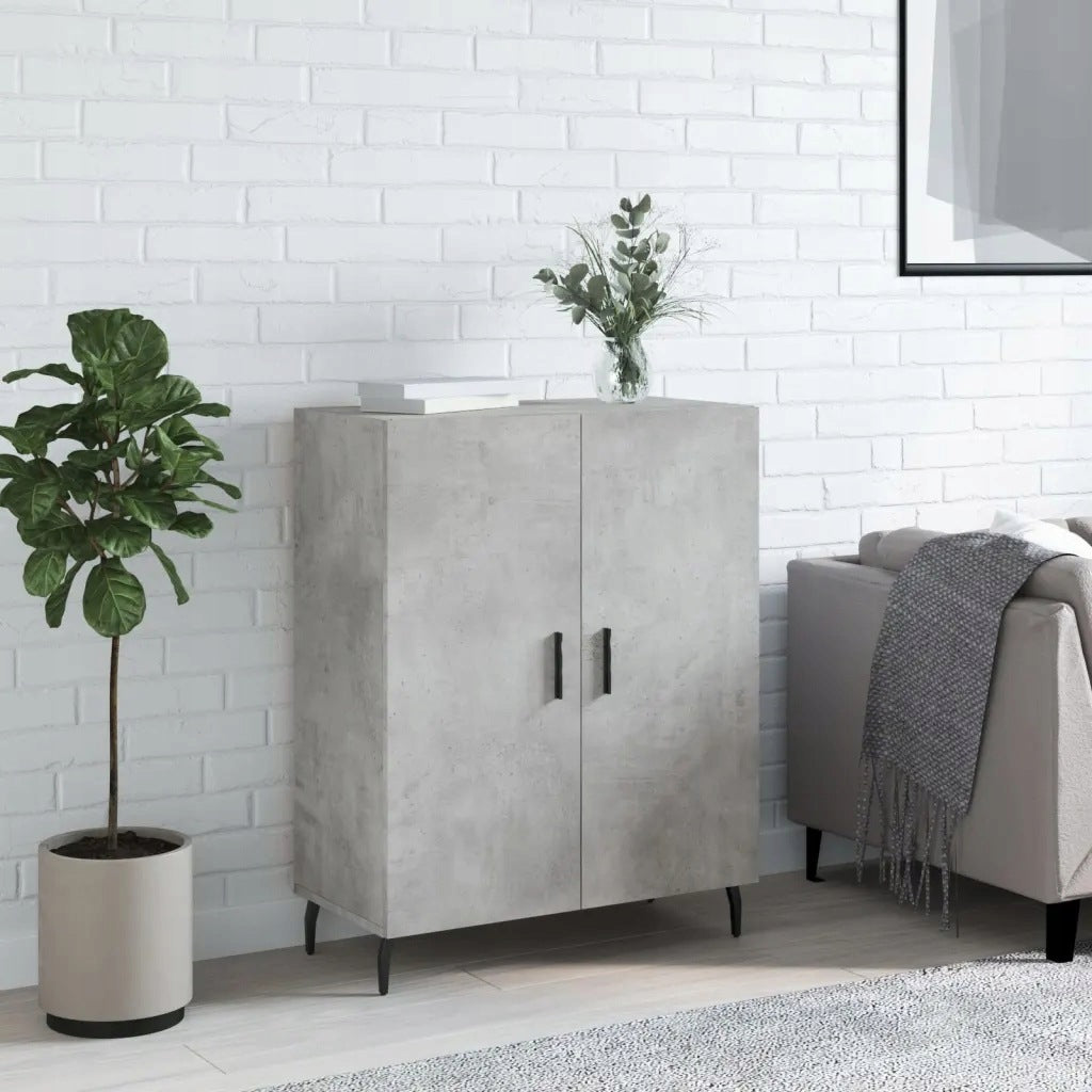 vidaXL Cabinet, grey concrete, 69,5x34x90 cm, wood-based material