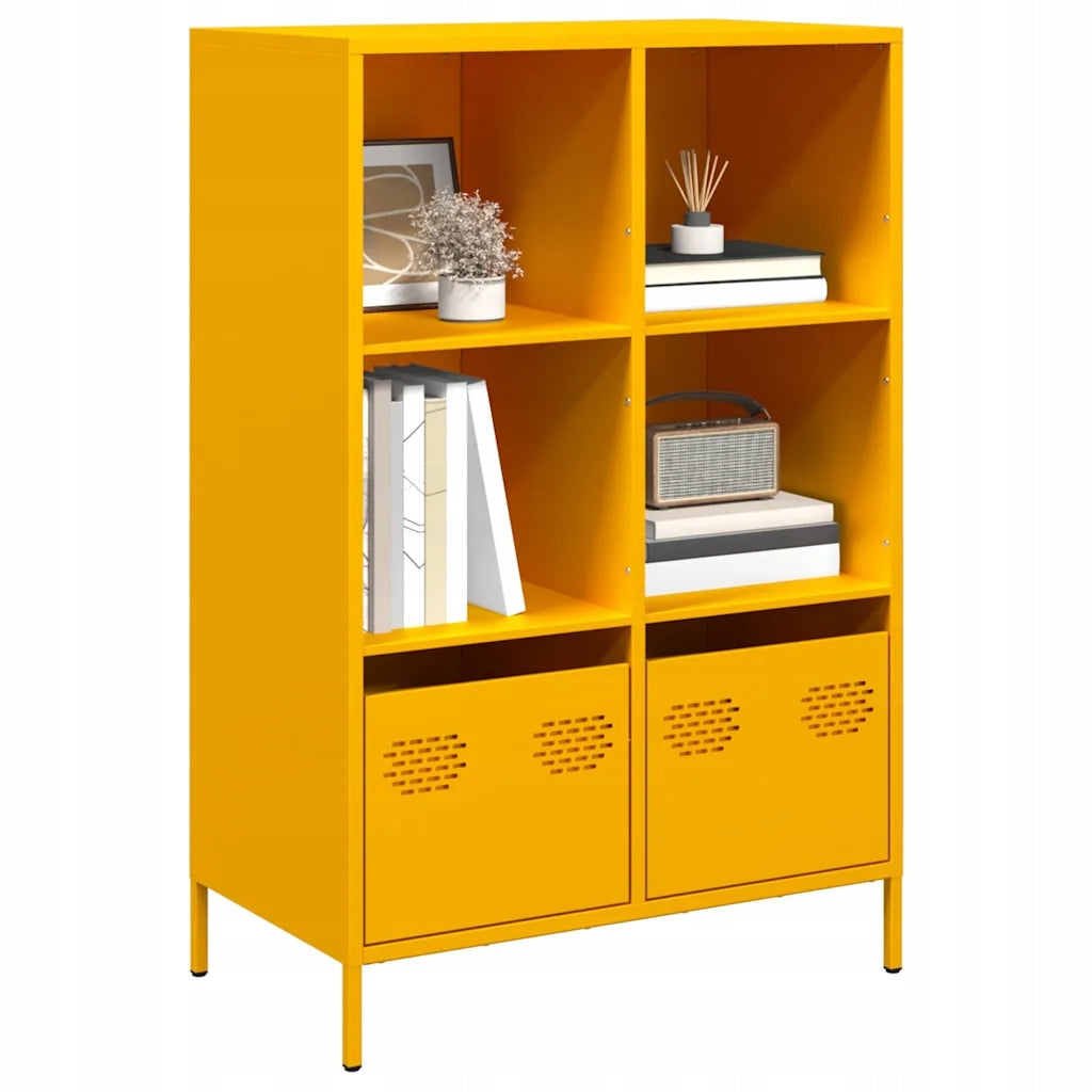 vidaXL Cabinet, mustard, 68x39x103,5 cm, steel