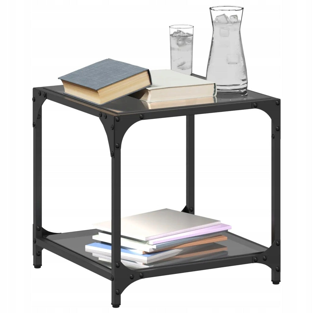 vidaXL Coffee tables with black glass top, 2 pcs, 40x40x40 cm Product weight with unit packaging 11.68 kg