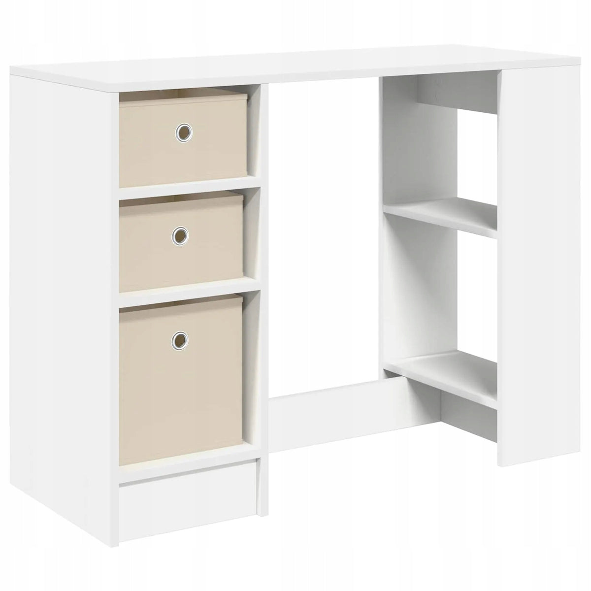 vidaXL Desk with shelf White 100 x 40 x 75 cm Wood-based material Furniture color white