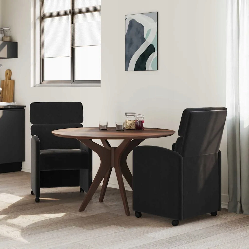 vidaXL Dining chairs on wheels 2 pcs Black 58 x 65 x 98 cm Color black