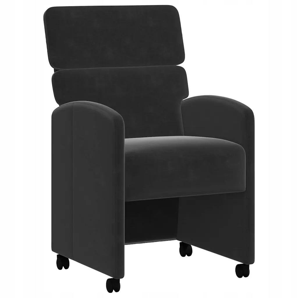 vidaXL Dining chairs on wheels 2 pcs Black 58 x 65 x 98 cm Material other