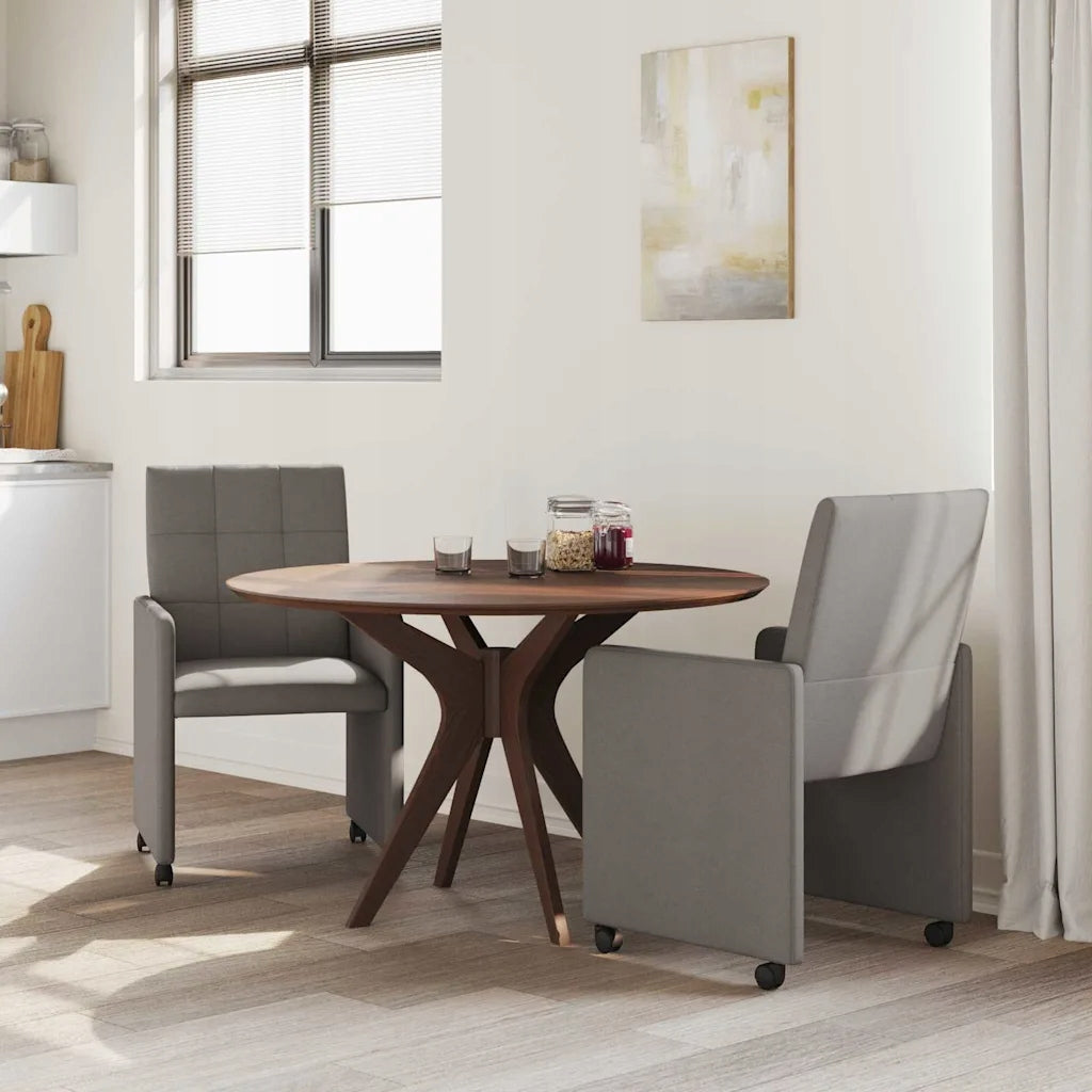 vidaXL Dining chairs on wheels 2 pcs Dark grey 58 x 65 x 94 cm Color shades of gray and silver