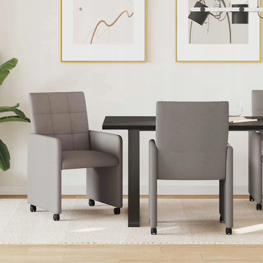 vidaXL Dining chairs on wheels 2 pcs Dark grey 58 x 65 x 94 cm
