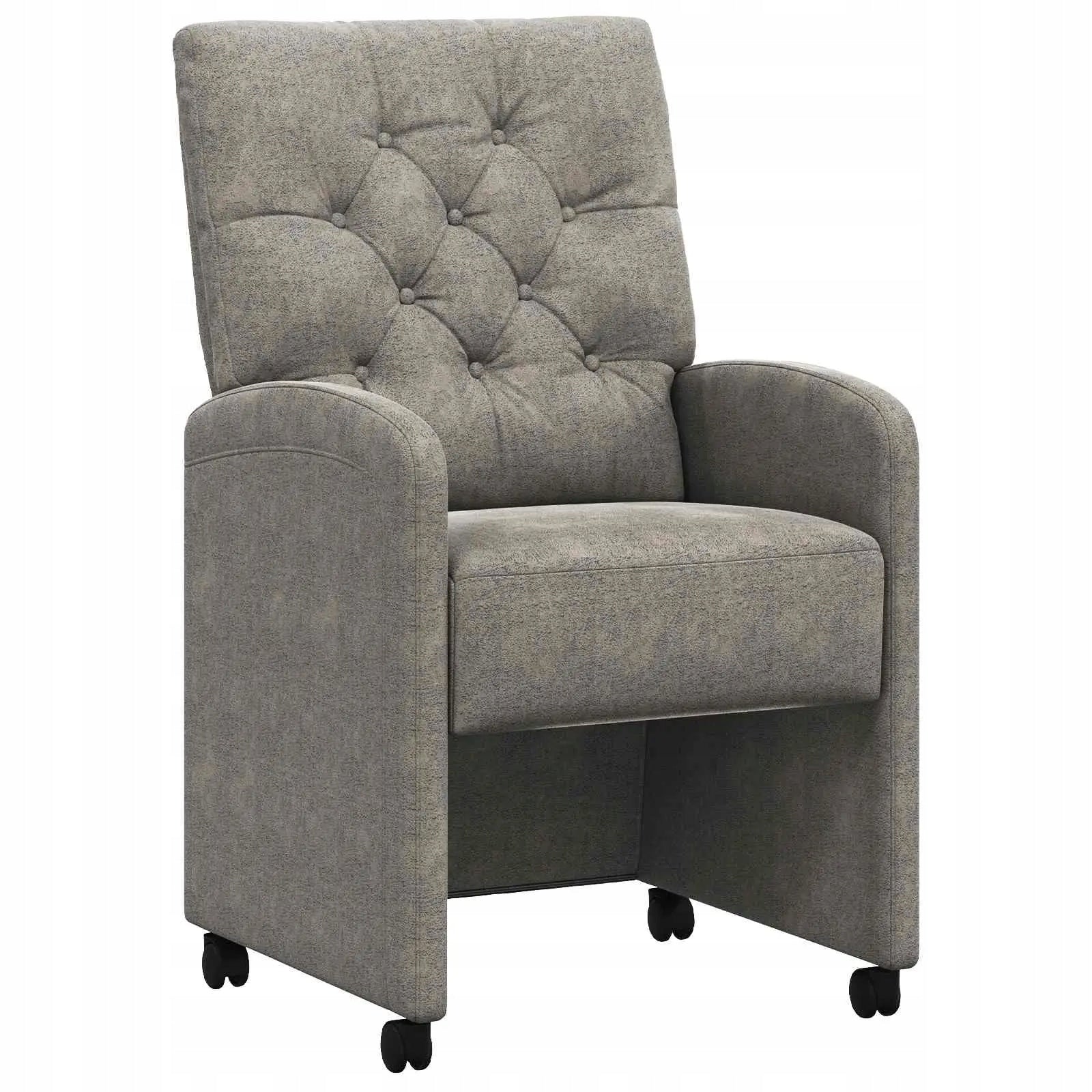 vidaXL Dining chairs on wheels 2 pcs Light grey 58 x 67 x 97 cm
