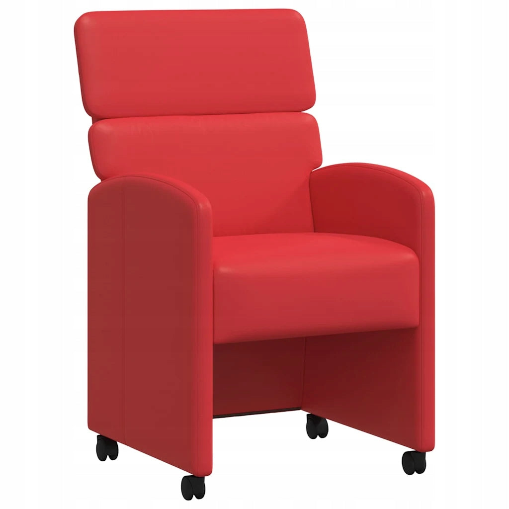 vidaXL Dining chairs on wheels 2 pcs Red 58 x 65 x 98 cm Material other