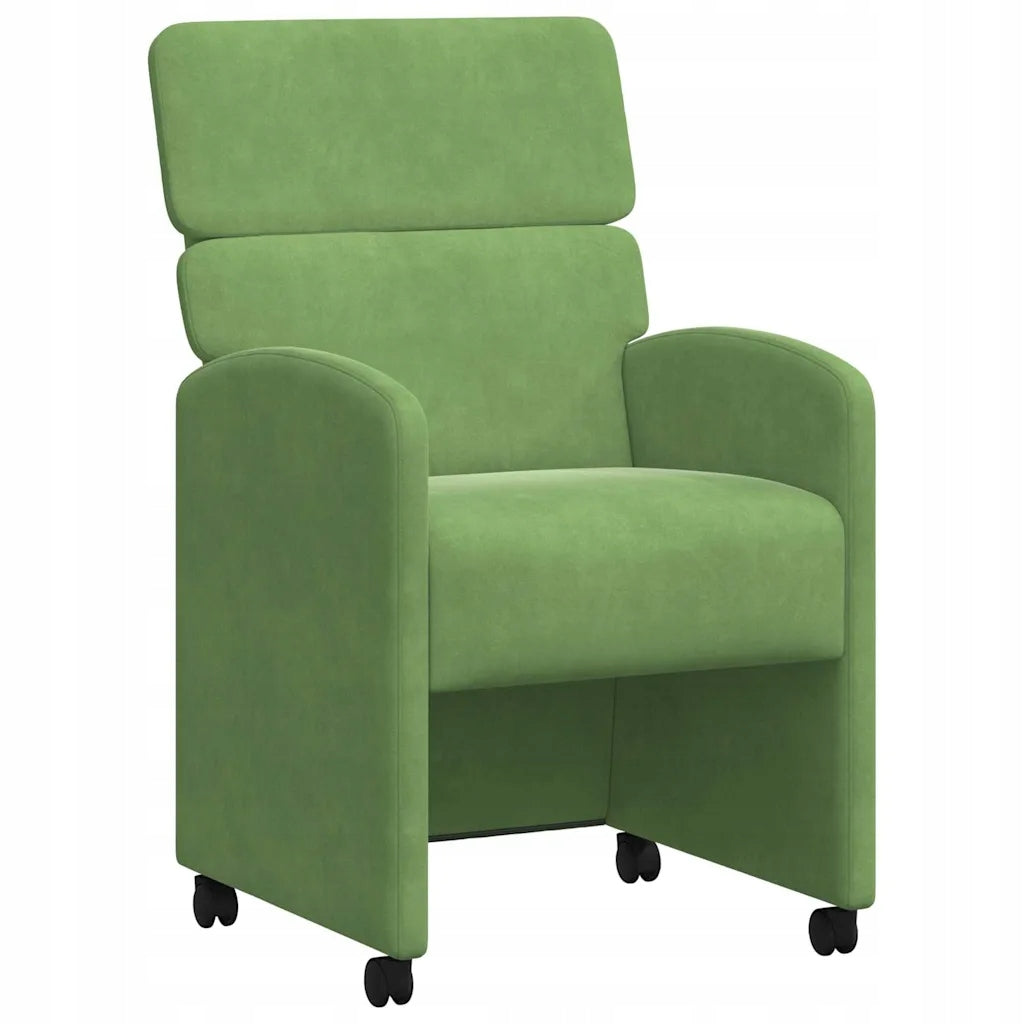 vidaXL Dining chairs on wheels 2 pcs light green 58 x 65 x 98 cm Material other