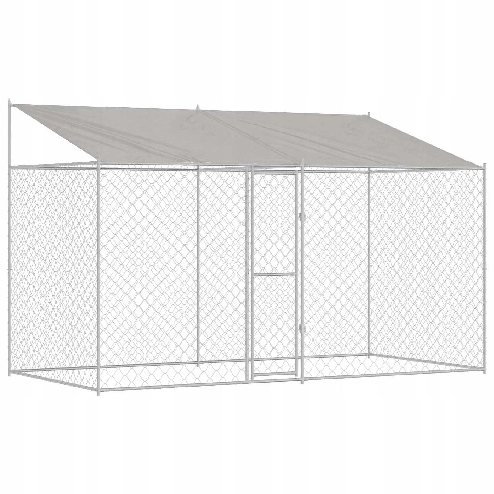vidaXL Dog Cage with Roof Silver 400 x 200 x 256 cm Steel and PE Manufacturer code 3368301