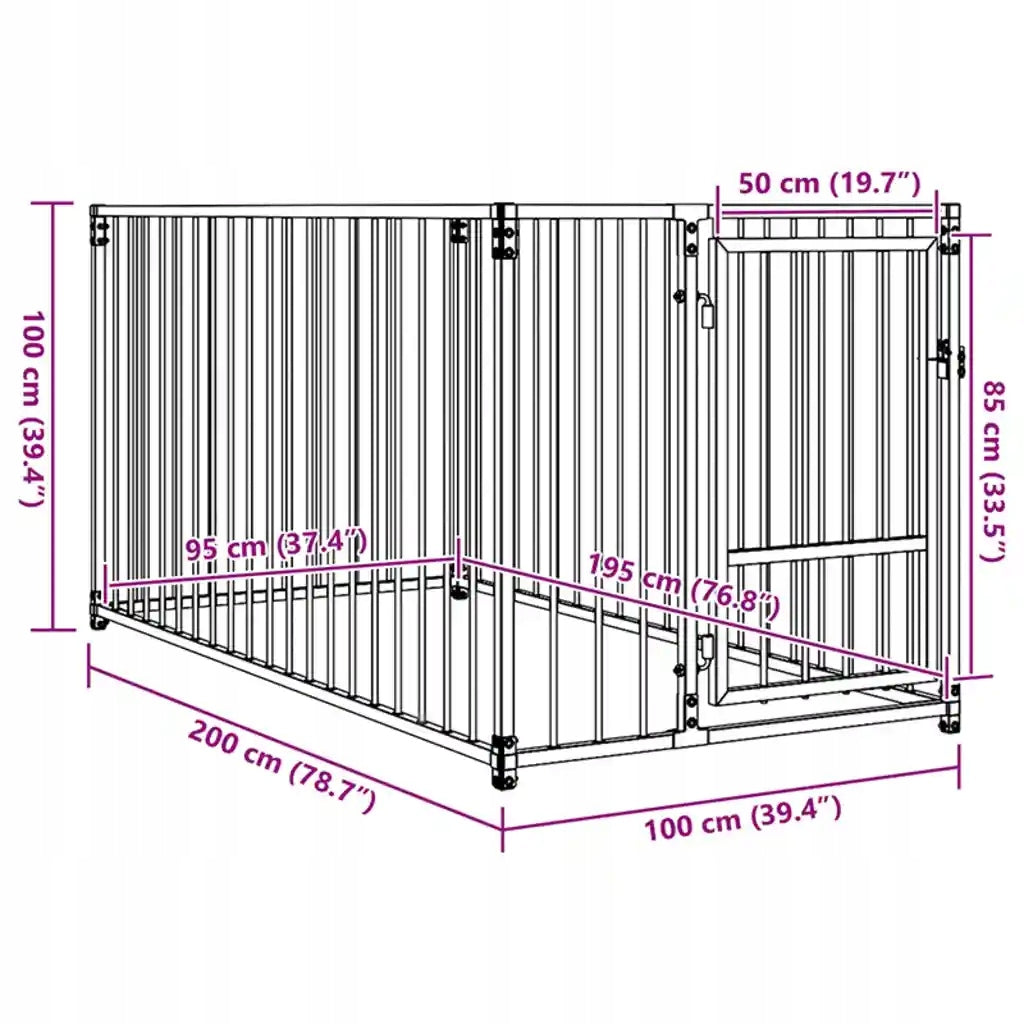vidaXL Dog playpen, 100 x 200 x 100 cm Dog size medium dog