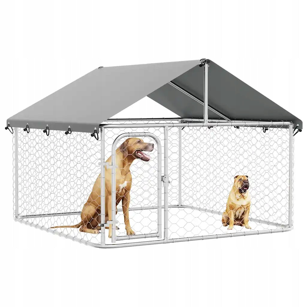 vidaXL Dog playpen with canopy, 200 x 200 x 150 cm