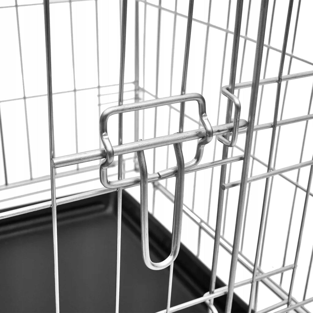 vidaXL Folding Metal Dog Cage, Size XXL Brand VidaXL