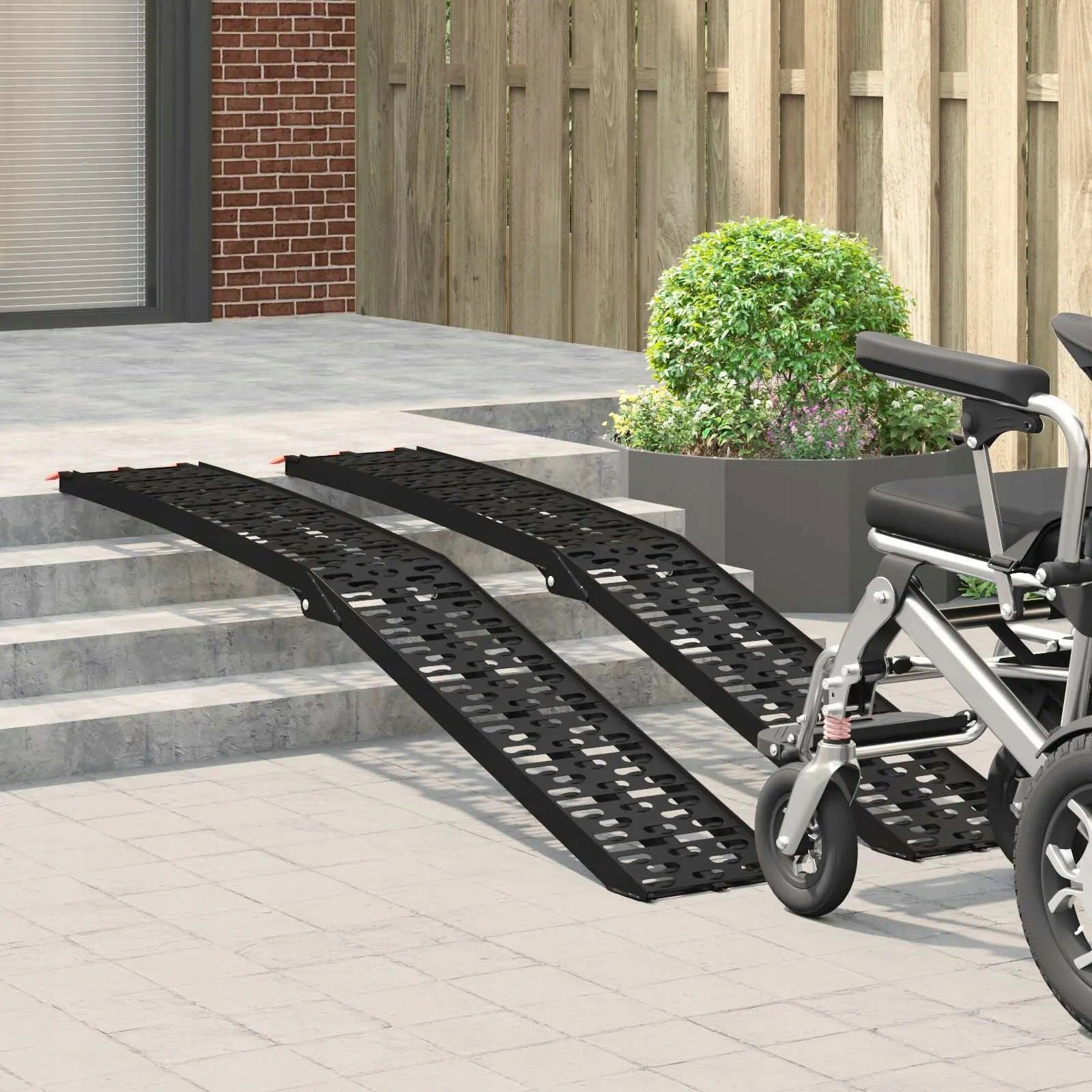 vidaXL Folding Motorcycle Ramp 340 kg for Ramp 2 pcs Black Manufacturer code 42021087