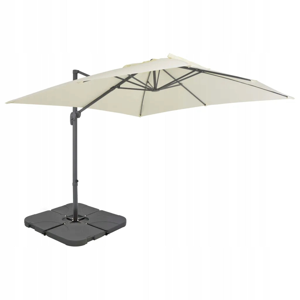 vidaXL Garden umbrella with portable base, sand